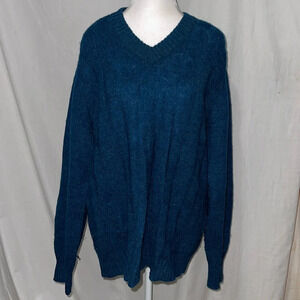 mens vintage blue Bernhard Altmann 100% pure virgin wool sweater size 46